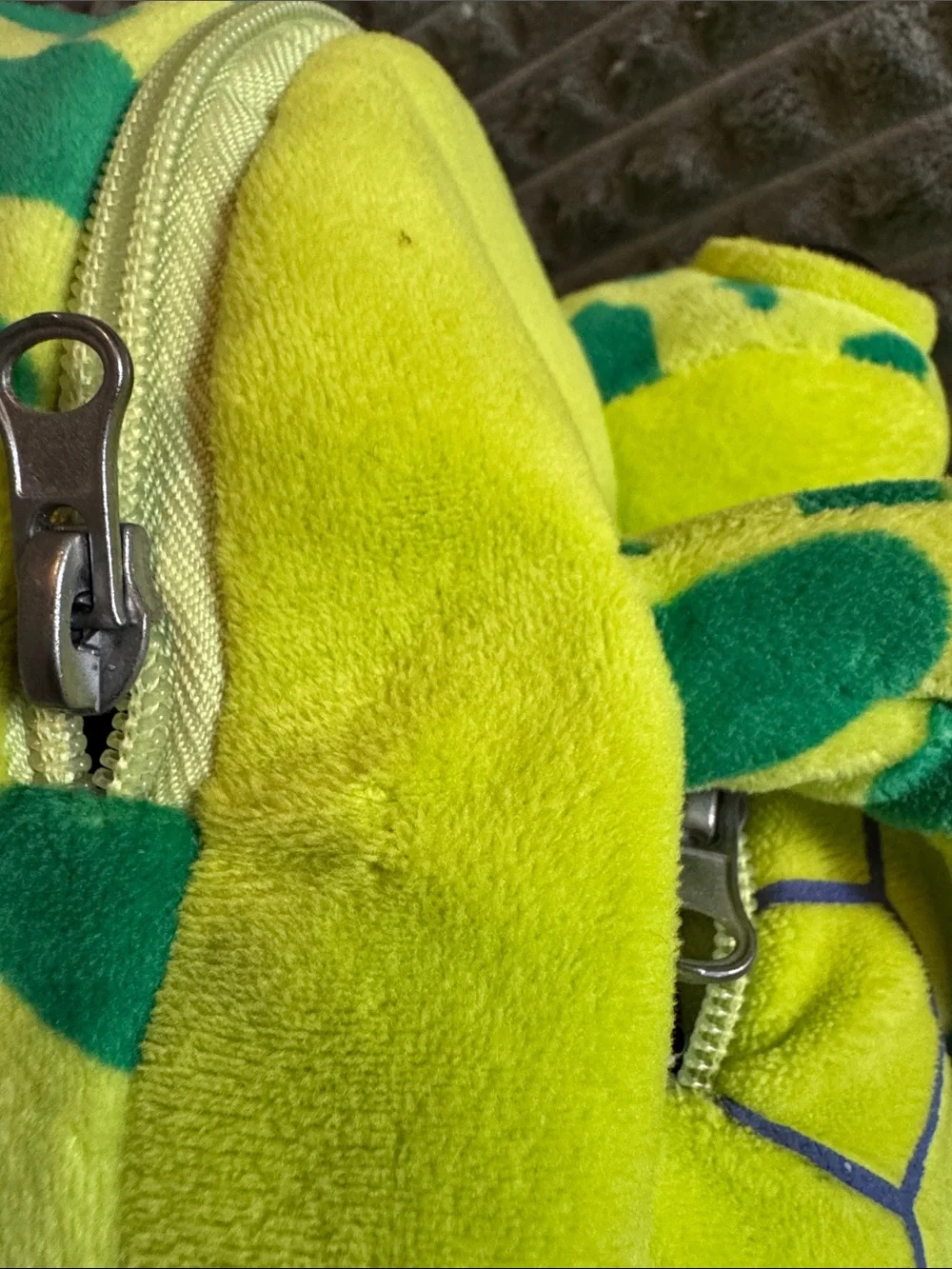 Fiesta brand Plush Turtle Backpack/in Bright Yellow & Green